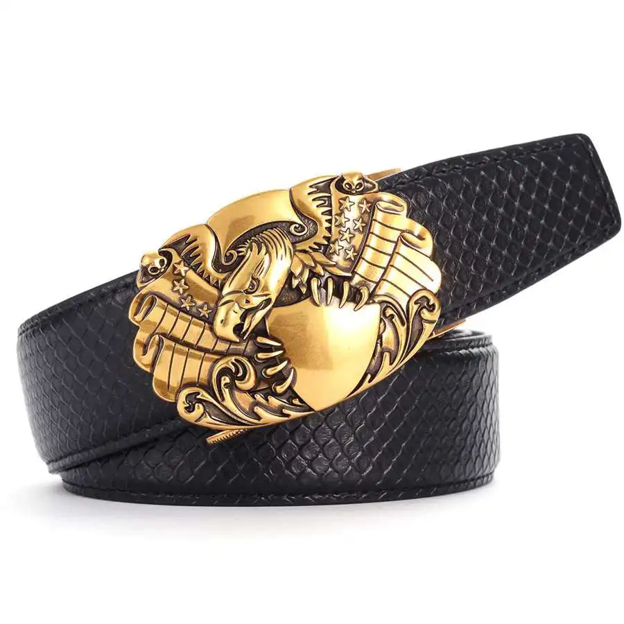 

Men's Leather Ratchet Dress Belts with Automatic Buckle Genuine Leather belt for Men Casual Ratchet Belt with Automatic Buckle