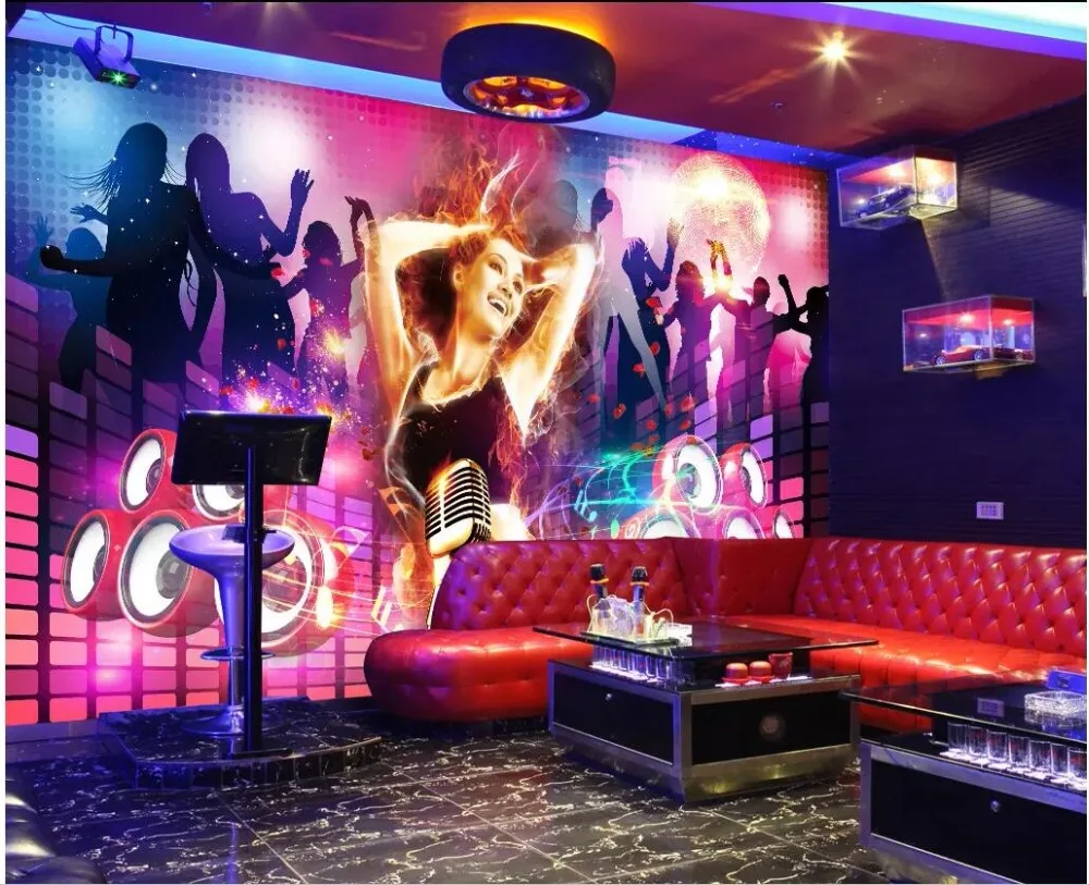

Custom photo mural 3d wallpaper KTV Bar Dance Culture Wall living room home decor 3d wall mural wallpaper for walls 3 d