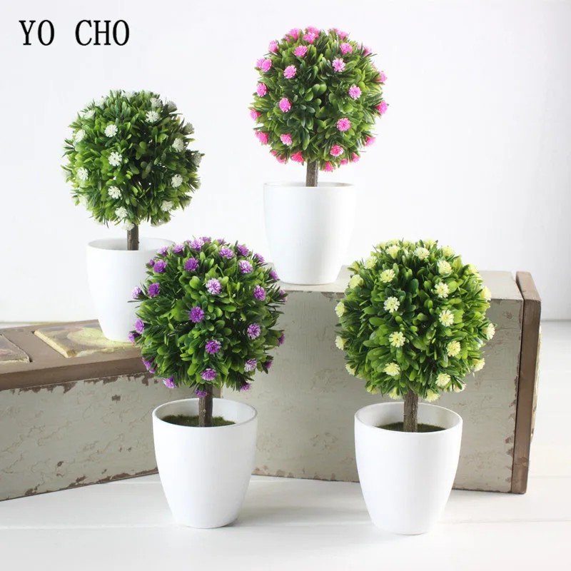 Indoor Piante Artificiali Con Vaso Di Nozze Decorazione Della Casa Del Fiore Palla Bonsai Pianta Verde Falso Erba Palla All'Aperto Casa Natale Decor