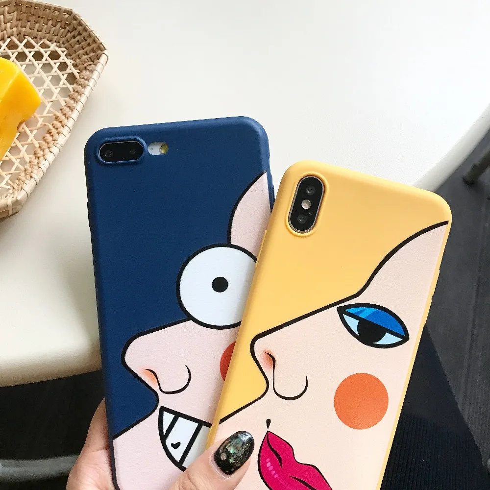 Макет Забавный мультфильм чехол для iPhone X 8 7 Plus прохладно и милые Дизайн Мягкие TPU