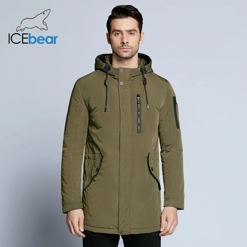 ICEbear new autumnal men's jacket short casual coat overcoat hooded man jackets high quality fabric men's cotton MWC18228D