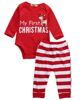 

Wholesale Newborn Baby Boys Girls Romper Jumpsuit Top+Pants 2Pcs Christmas Clothes Outfits Set