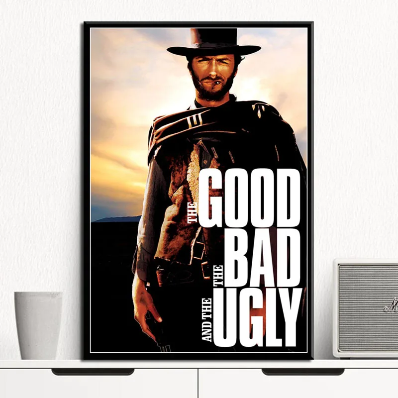

P038 Clint Eastwood The Good The Bad & The Ugly More Classic Movie Series Cowboy Movie Art Silk Canvas Poster Wall Home Decor