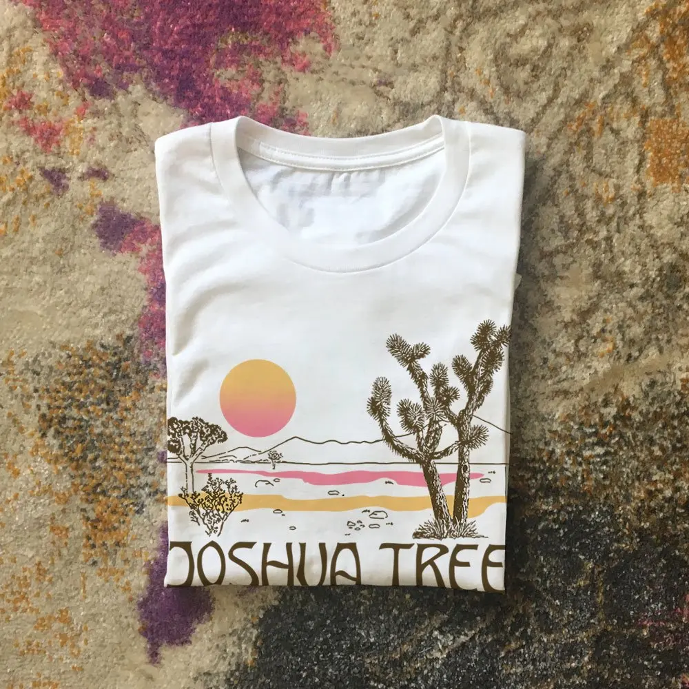 Новые винтажные женские футболки Joshua Tree Графические летние в стиле Харадзюку