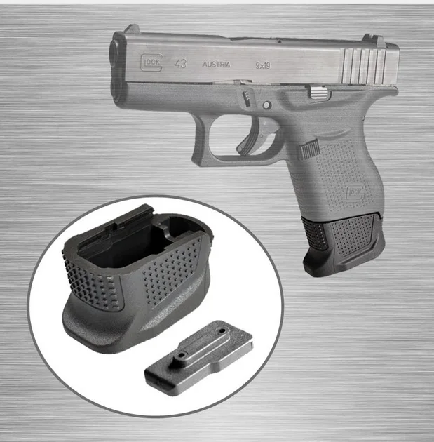 

Tactical Gun Accessory +2 Rounds Glock 43 Magazine Extension Plus 2 Mag Extension G43 Enhanced Magazine Base Plate VI06048