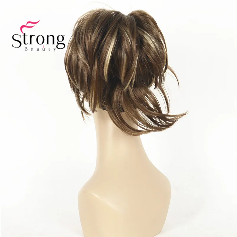 StrongBeauty, 12 дюймов, на заколках, конский хвост, волосы для наращивания, толстая челюсть, коготь на синтетических волосах, конский хвост, цвет на выбор - Цвет: 12TT26