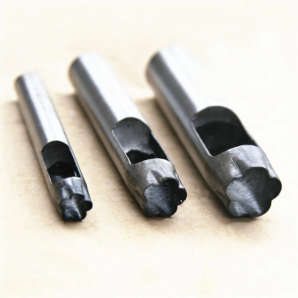 

L 3mm-10mm 7pcs/set DIY Manual Leather Tool Cut Flower Shaped Punch Petals Handmade Leather Tools Plum Flower Hole Puncher