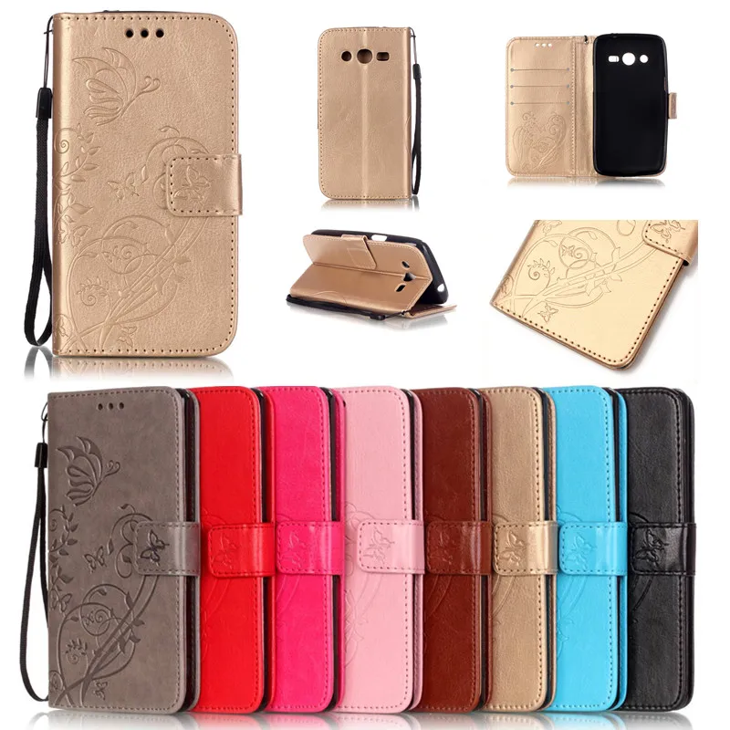 

Beautiful Print Butterfly PU Leather Phone Case Cover For Samsung Galaxy Core Prime G360 G530 S7392 G386F With Card Slots Stand