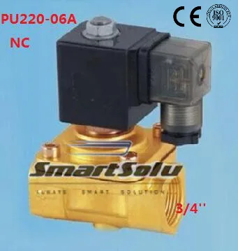 2/2 способ N/C 3/4 ''прямой привод Соленоидный клапан Модель PU220-06A латунный соленоидный пневмораспределитель водяной воздушный масляный