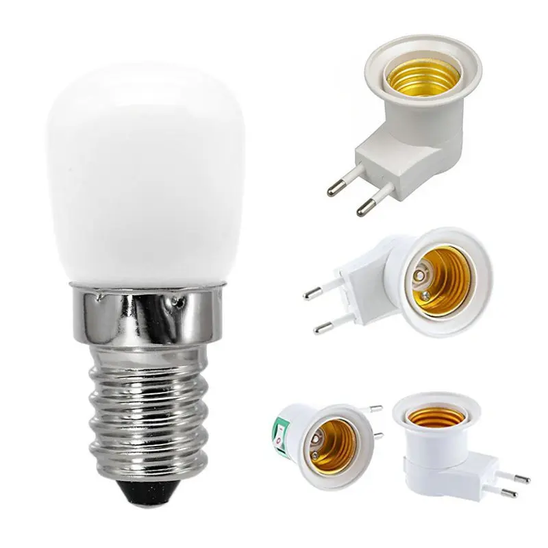 

1PC E12 to E14 E27 220V Screw Mouth Can Tilting EU Holder Adapter Shades Converter lamp Socket Changer Refrigerator Night Light