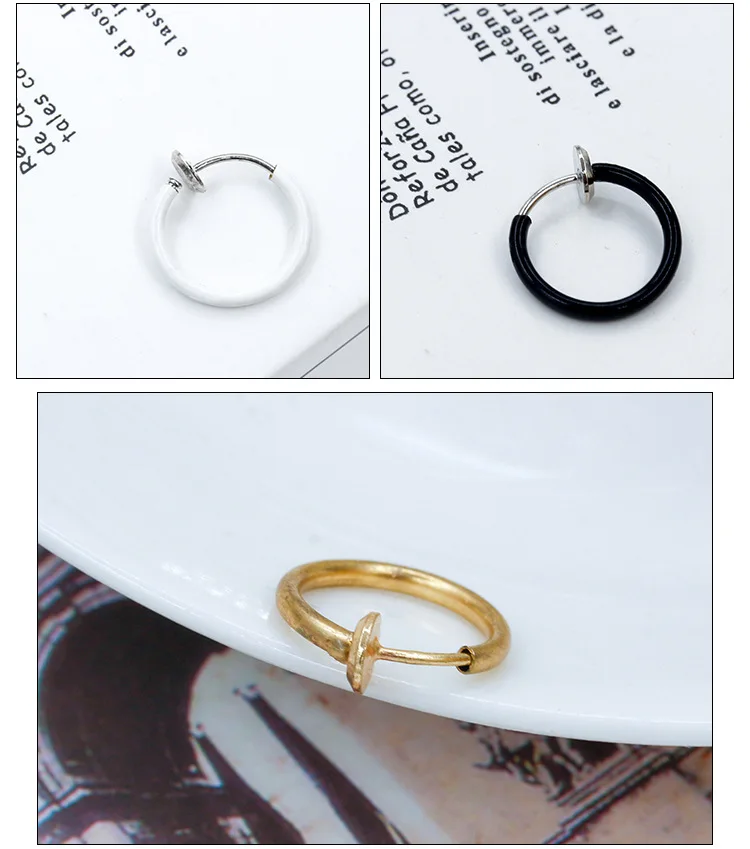 Европейские и американские импортные товары простые маленькие круглые Непарные Серьги Корейская мода одиночное проколотое ухо клип нос кольцо
