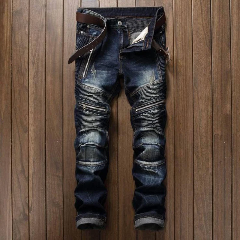 2019 Hot Sale Dropshipping  Casual Men Jeans  Slim Fit Hip Hop Denim Men`s Jeans High Quality Motorcycle Pants High Quality
