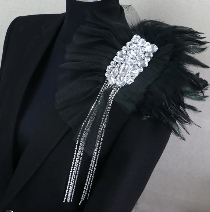 

fashion epaulette jewelery tassel big shoulder brooch epaulet/epaulettes spikes/escapulario blazer accessories Host decoration