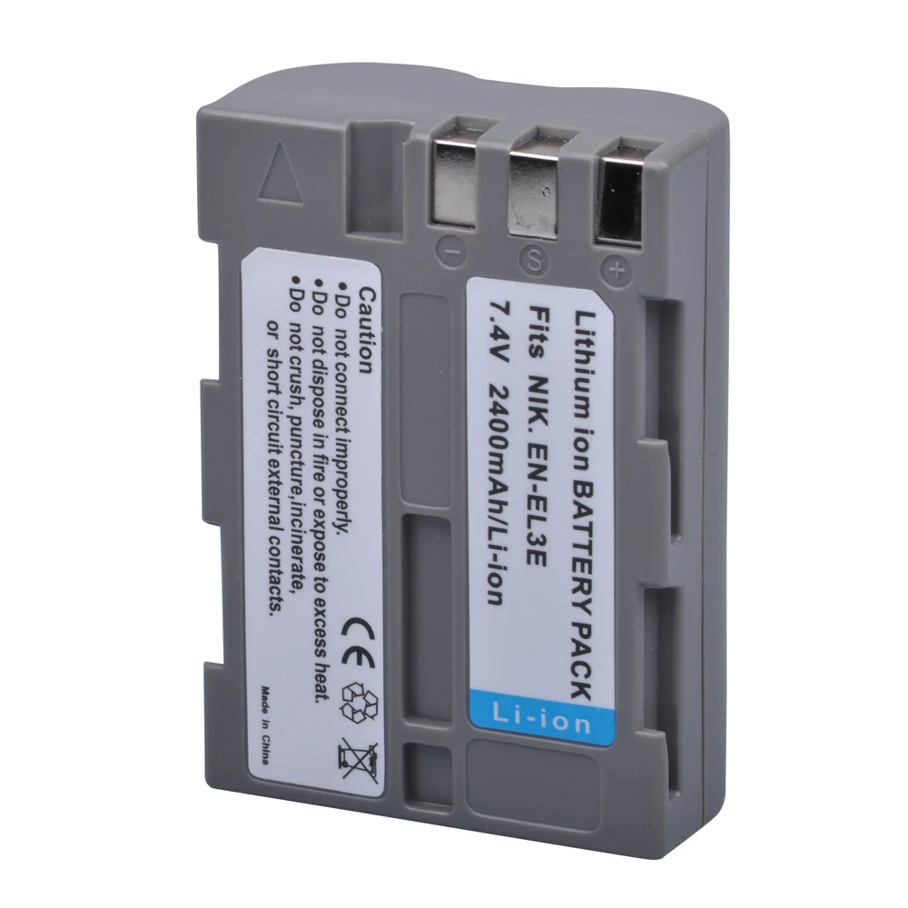 1x2400 mAh EN EL3E EL3e батарея ENEL3E + двойное зарядное устройство USB для камеры Nikon D30 D50 D70 D80