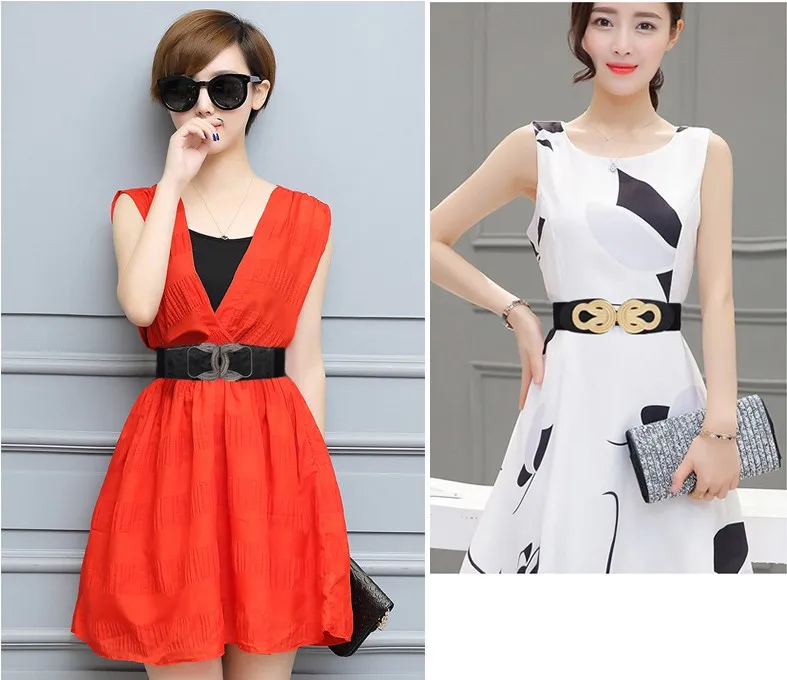 designer belts women Hot Corset belt Personally gold buckle stylish waistbands for Women elastic cummerbunds black Dress wild wedding cummerbund lady gold belt