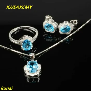

KJJEAXCMY boutique jewels 925 sterling silver inlaid with natural topper stone pendant ring earrings 3 pieces of jewelry jewelry