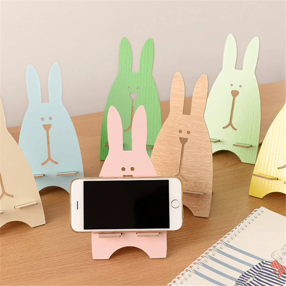 Деревянный кролик мобильного телефона держатель ручки Kawaii Настольный органайзер ручки творческие офисная