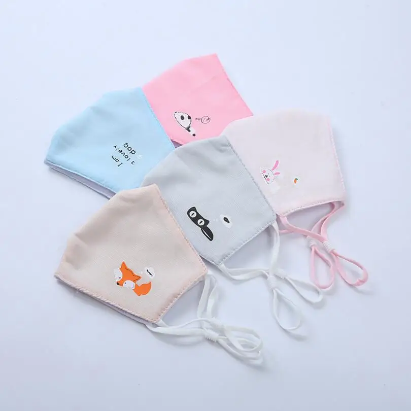 Moledodo 5Pcs/bag  Cartoon cute children mouth mask Cotton breathable summer mask Sun protection Pink anti-fog child masks D50