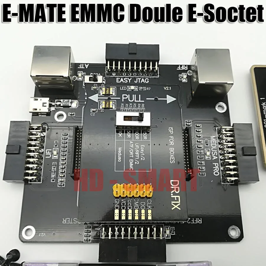 E MATE box Emate box двойной E-Socket поддержка BGA153, 169162186221529100136168254 UFI box, Медуза легкий JTAG BOX