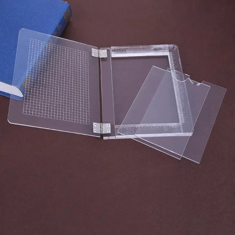 

DIY Transparent Handle Seal Stamp Block Scrapbooking Photo Album Decorative Gift Stamps Positioning Tool Scrapbooking Accessory