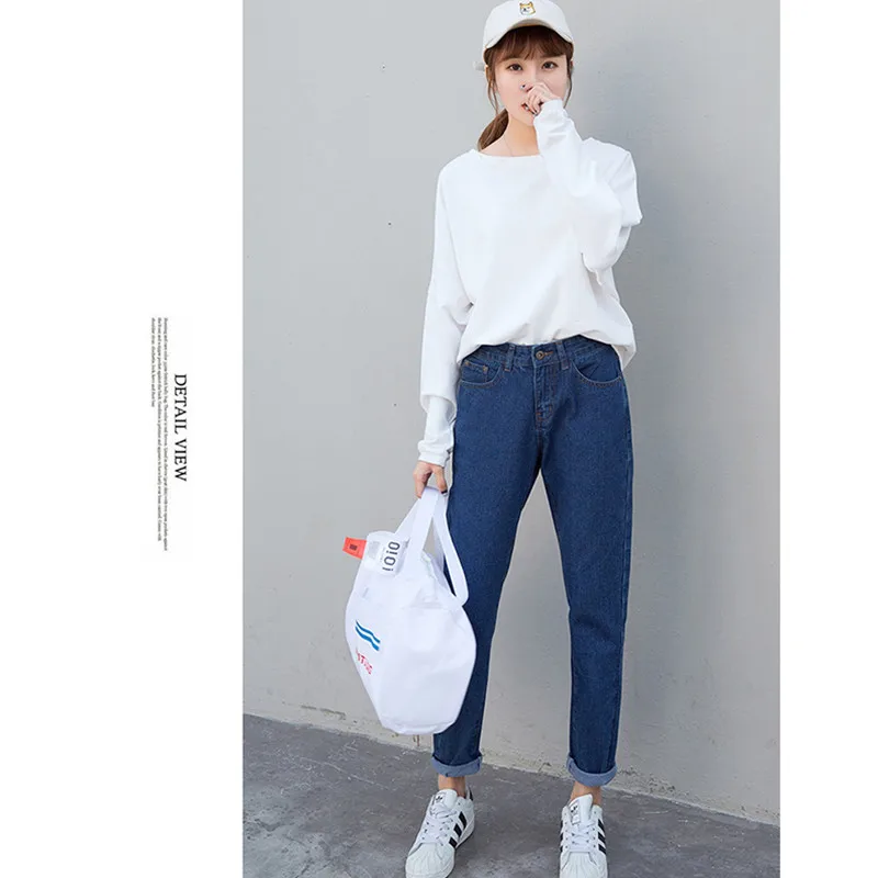 Women Trousers Slim Harem Pants Vintage Loose Cowboy Pants High Waist Jeans Womens Pants Long Pants Denim Women Clothing C292