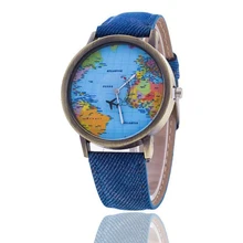 New Women Watches World Map Design Analog Quartz Waterproof Lady Girl wristwatch wholesale