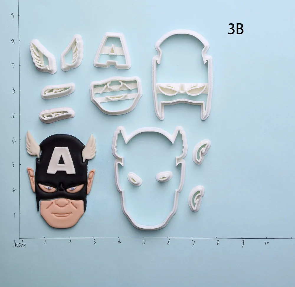 

Famous Movie Super Hero American Captain Cookie Cutter Shield Cake Cutter Set Custom Made 3D Printed Cake Decoration Tool