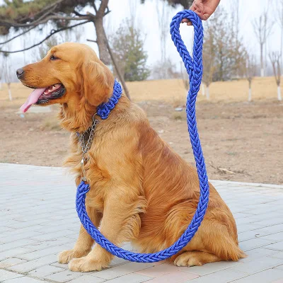 

Two-color nylon rope woven reflective large dog leash