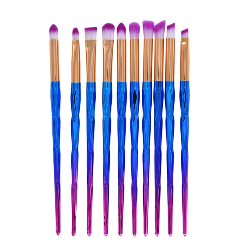 

10 Pcs Makeup Brush Set Professional Face Eye Shadow Eyeliner Foundation Blush Lip Brushes Powder Cosmetics Blending Tool 2018