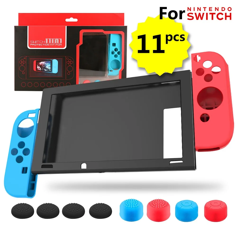 Yoteen 1 комплект чехол для nintendo Switch силиконовый мягкий защитный чехол с Joy-Con накладка на Стик для джойстика