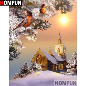

HOMFUN Full Square/Round Drill 5D DIY Diamond Painting "Bird house" 3D Embroidery Cross Stitch 5D Home Decor A15203