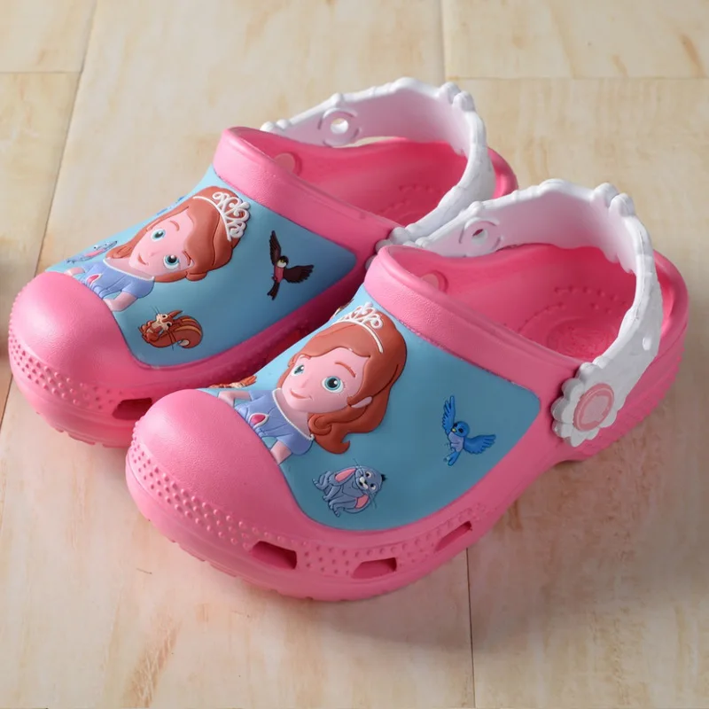 

Lesvago kid Garden hole shoes girl princess Sandals girls sofia 3D Cartoon shoes Casual fashion Sandals beach clogs