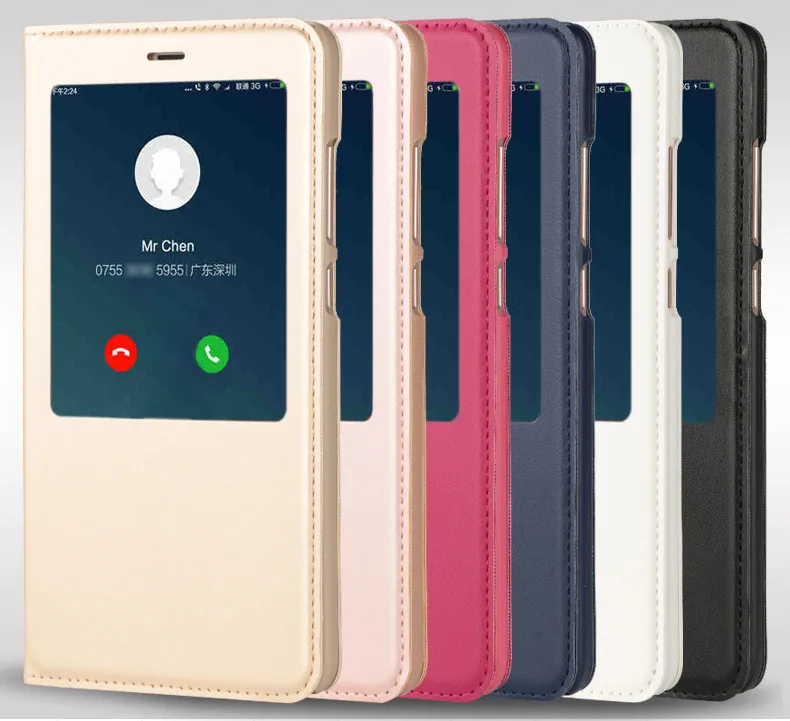 luxury open window leather flip case cover for xiaomi redmi note 4 4x 03