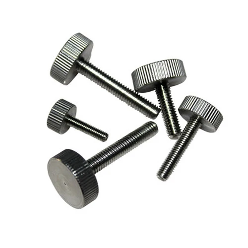 4Pcs M5 Stainless Steel Knob Round Head Knurled Hand twist screws Screw 8 20mm Lengthin Bolts