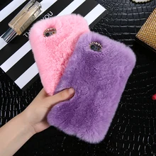 KISSCASE For iPhone 6 6s 7 Plus 5s 5 Case Genuine Rabbit Fluffy Fur Cover Cases For Samsung Galaxy S7 J7 2016 Note 4 Accessories