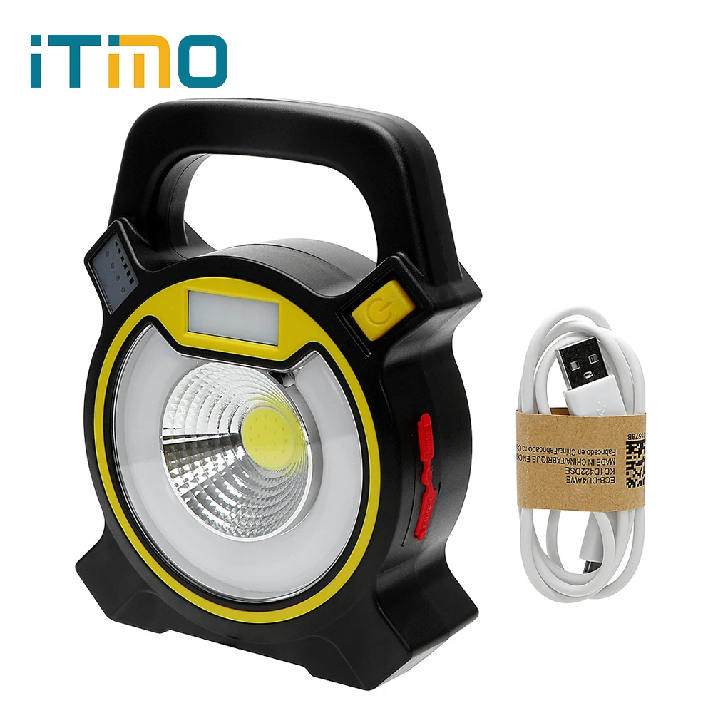 

iTimo COB LED Tent Light Emergency Lamp Portable Lantern Floodlight 18650 Battery Powered Flashlight for Camping Hiking 4 Modes