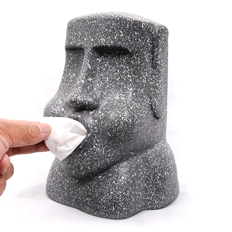 

Easter Island Stone Man tissue box home store shop display storage box party birthday gift
