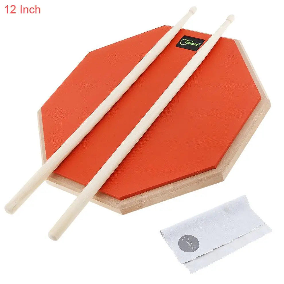 

12 Inch Wooden Rubber Dumb Drum Practice Training Drum Pad with Drum Sticks