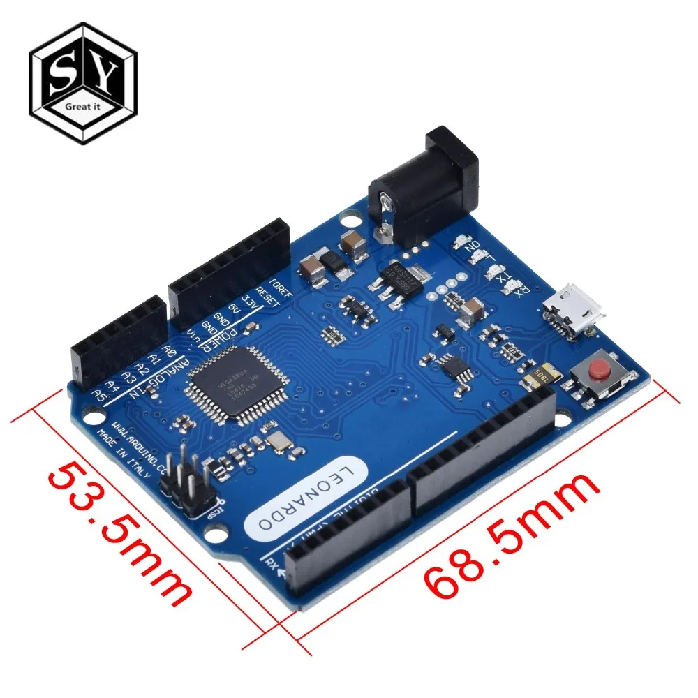 Great IT Leonardo R3 микроконтроллер Atmega32u4 макетная плата с usb-кабелем, совместимый для Arduino DIY стартовый комплект