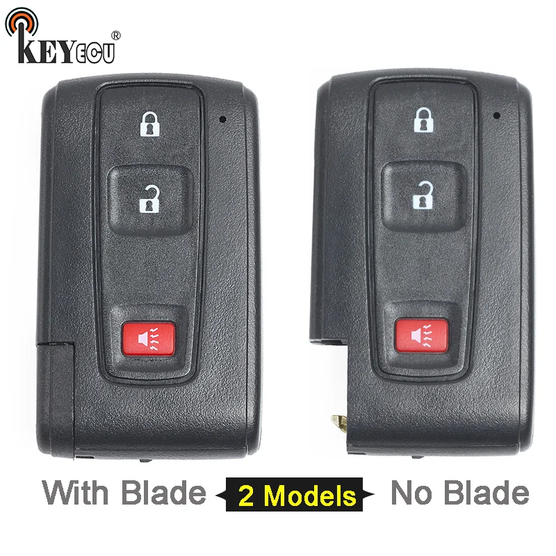 KEYECU для Toyota Prius сменный умный дистанционный чехол ключа автомобиля Fob 2 + 1 кнопка
