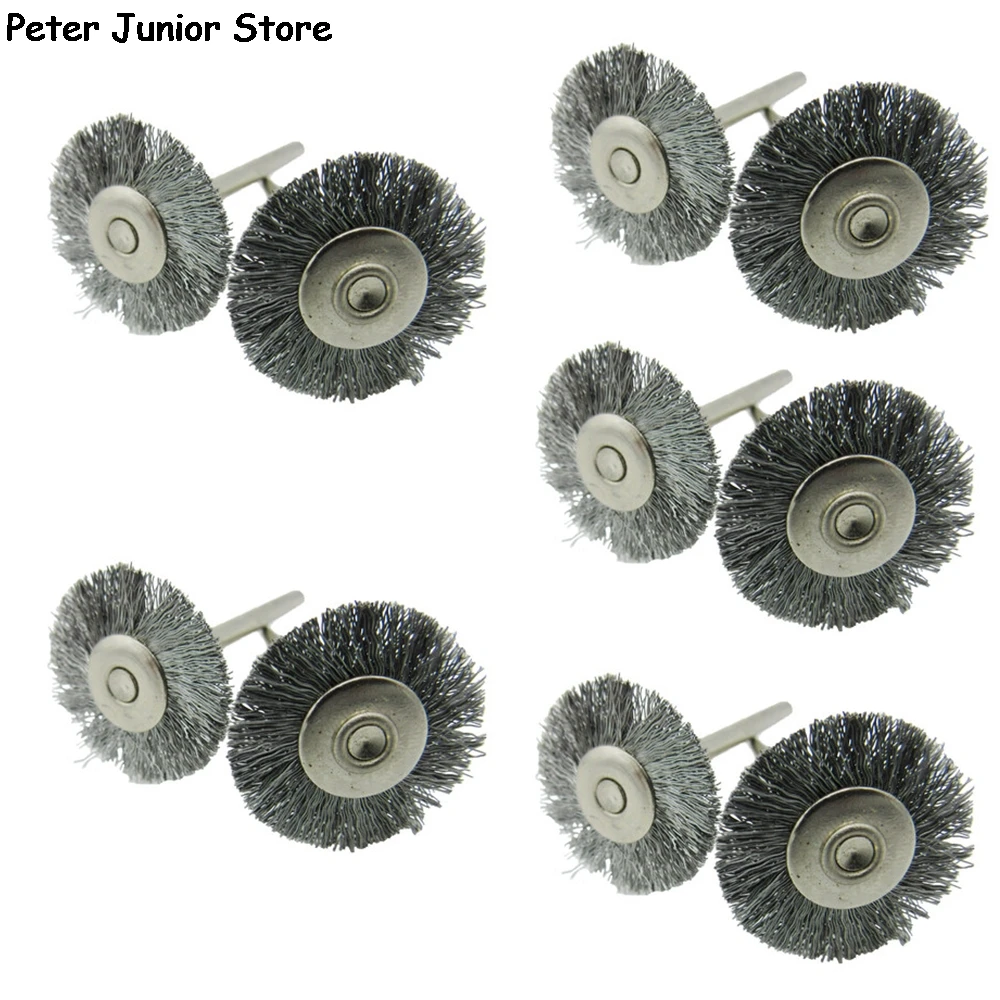 10Pcs 22mm Steel rotary brush Wire wheel Brushes for Grinder Rotary Tool mini drill Polishing GMN | Инструменты
