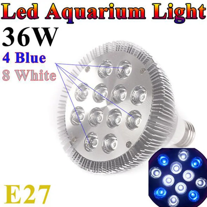 5 шт./лот аквариум лампы E27 15 Вт 21 Вт 36 Вт 45 Вт 54 Вт PAR38 светодио дный коралловых рифов светать высокое Мощность Fish Tank аквариум лампы светодио