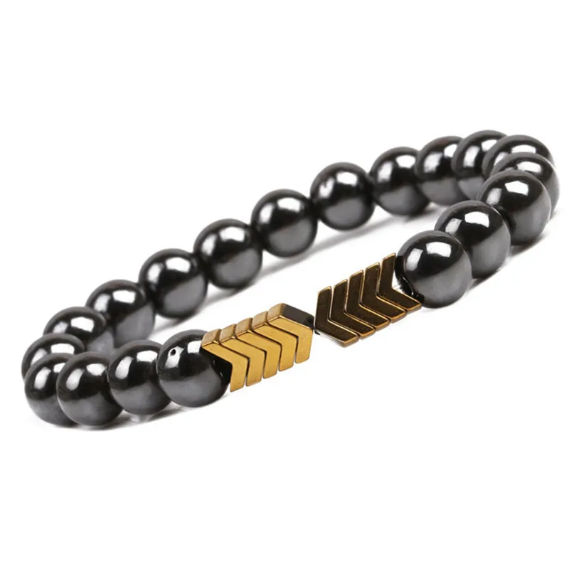 Weight Loss Stone Magnetic Therapy Slimming Bracelets Health Care Magnetic Hematite Stretch Beaded Bracelets For Men Women