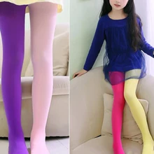 Детские колготки ярких цветов для девочек; модные милые бархатные колготки; комбинированные цвета; Весна-Осень; чулки для танцев