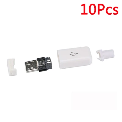 10 шт./лот Micro USB 5Pin штекер разъем черный/белый Сварка данных OTG интерфейс линии DIY кабель для передачи данных Аксессуары - Цвет: MICRO White 10pcs