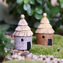 1pc Retro House Building Cottage Room Small Statue Home Decoration Accessories Miniature Decor Craft Figurines