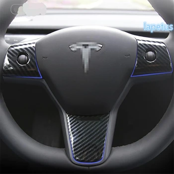 

Lapetus Steering Wheel Botton Decoration Frame Cover Trim 3 Pcs ABS Fit For Tesla Model 3 2018 2019 2020 Matte / Carbon Fiber