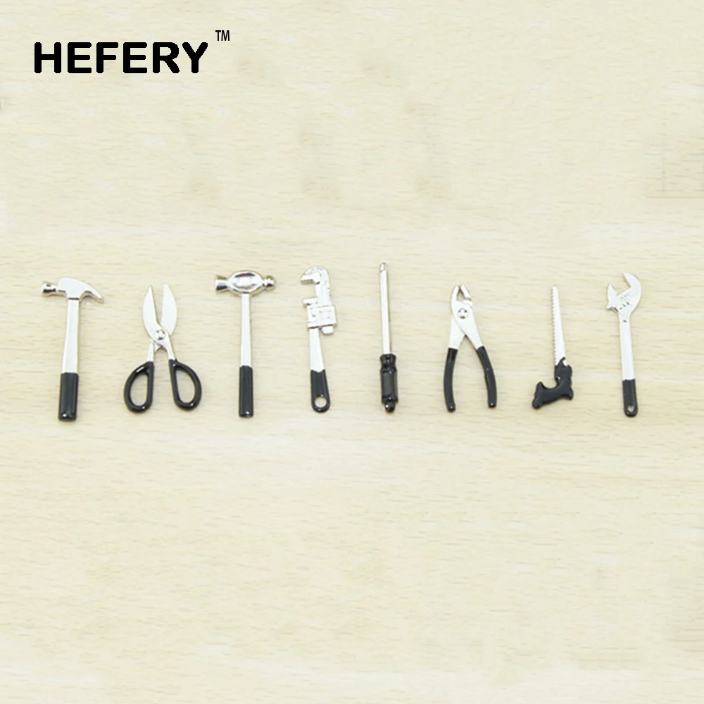 8Pcs 1/12 Dollhouse Miniature Accessories Mini Metal Repair Tool