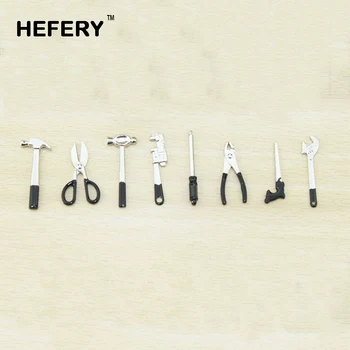 

8Pcs 1/12 Dollhouse Miniature Accessories Mini Metal Repair Tool Simulation Furniture Tools Model Toys for Doll House Decoration