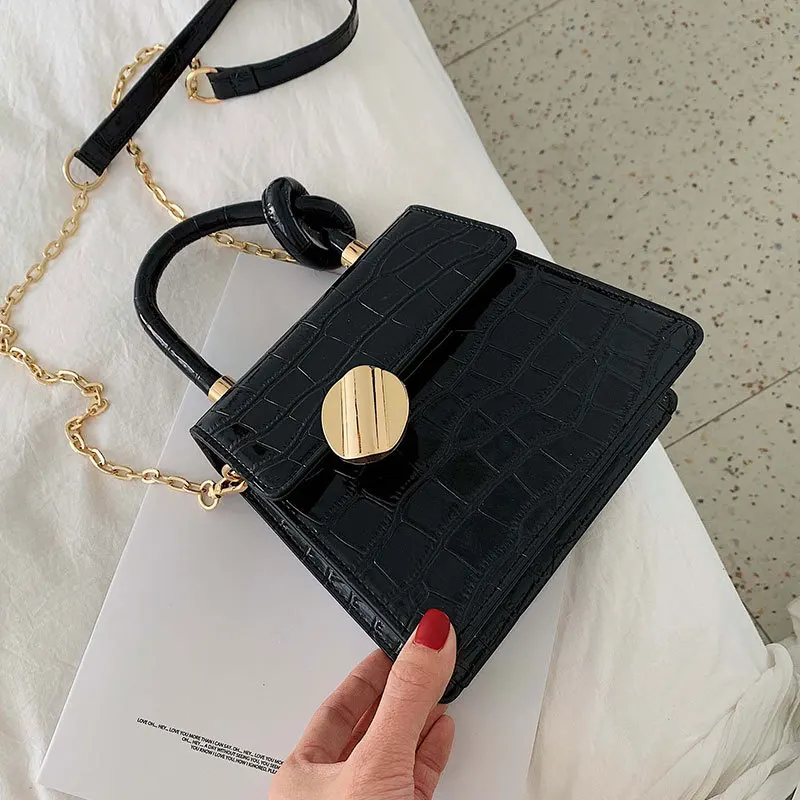 

New small bag female 2019 tide Korean version of the wild Messenger bag stone pattern chain shoulder fashion handbag